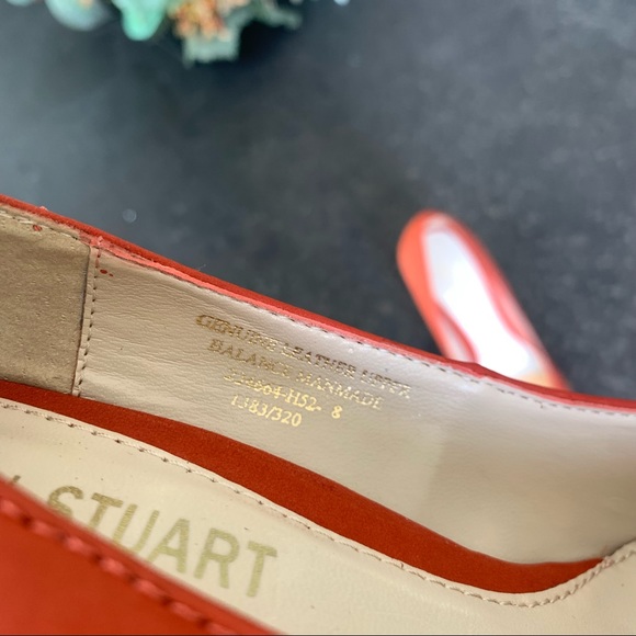 COLIN STEWART red suede closed toe pump heel - Picture 4 of 9